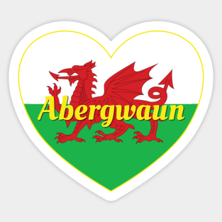 Abergwaun Cymru UK Baner Cymru Calon Sticker